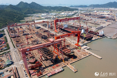 浙江舟山:造船業(yè)漸入佳境 手持訂單創(chuàng)5年來新高